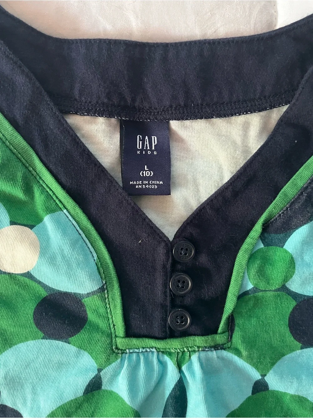 Gap Kids Green & Aqua Geometric Print Short Sleeve Dress